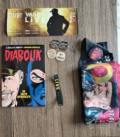 Vasco Rossi token biglietto Diabolik spilla ecc
