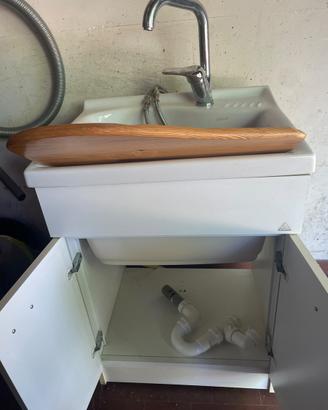 Lavello Dolomite in ceramica con mobile