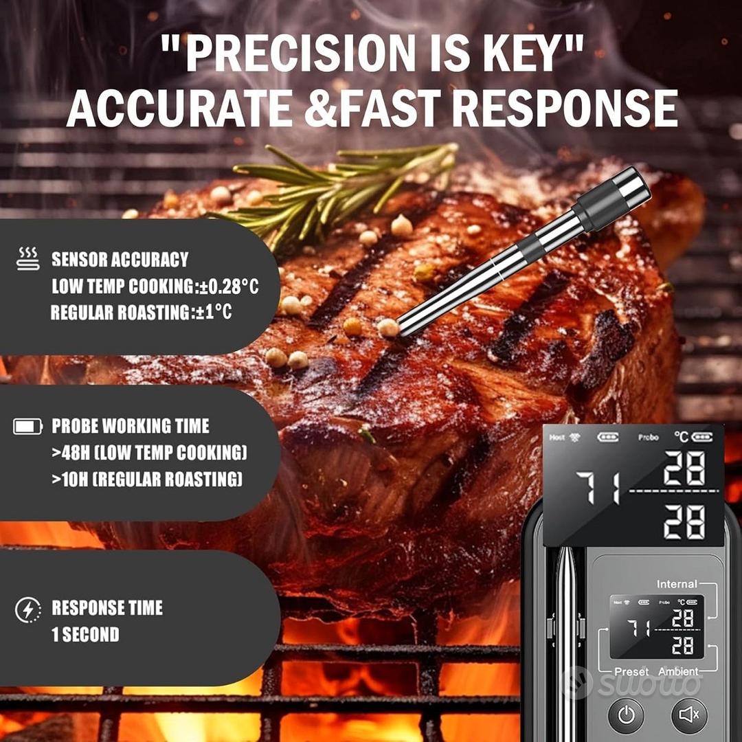 Termometro Da Cucina, Termometro Da Cucina A Lettura Istantanea In 3 Secondi, Termometro Per Carne, Con Schermo LCD Retroilluminato, Sonda Pieghevole | Leroy Merlin - Foto 10