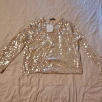 giacca in palliettes color oro nuova