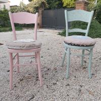 Coppia ( 2) Sedie Shabby Chic