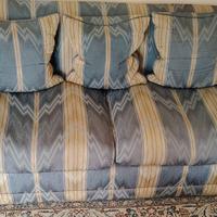 DIVANO DUE POSTI COLORE BLU E ORO