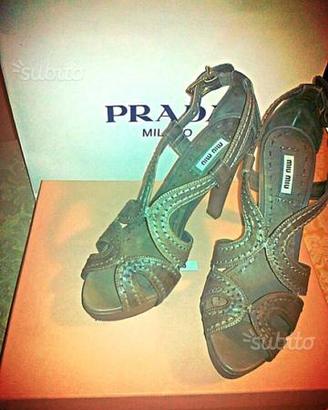 Sandali in pelle marrone Miu Miu originali