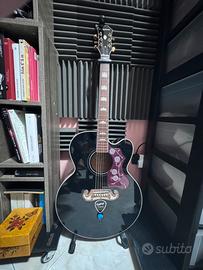 Chitarra Acustica Epiphone J-200 EC Super Black