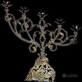 2 CANDELABRI '800 STILE GOTICO 50 X 46