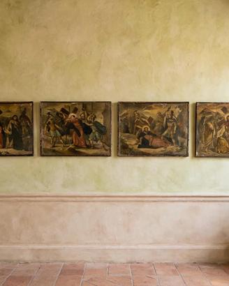 Quattro tele antiche, via crucis -oleografie