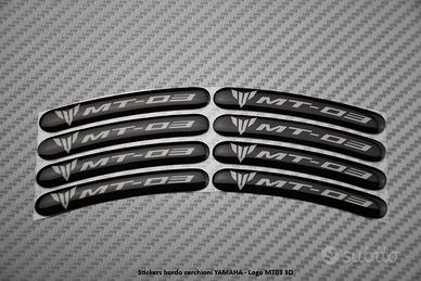 Stickers bordo cerchioni YAMAHA - Logo MT03 3D