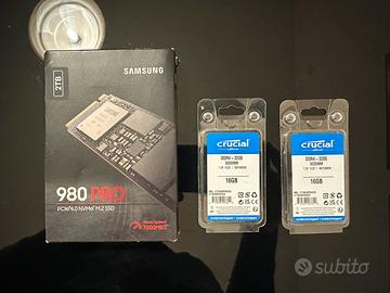 SSD NVMe Samsung 2TB + 32GB RAM DDR4 CRUCIAL