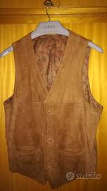 Gilet marrone in Pelle da Uomo