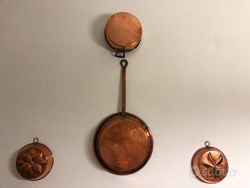 Set di utensili da cucina in rame battuto,