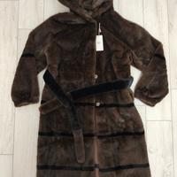 Ecopelliccia sintetica lunga marrone tg XL 46