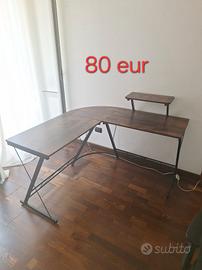 Scrivania angolare moderna effetto legno