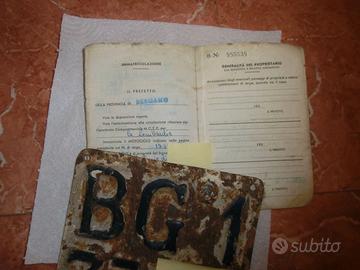 Libretto Targa originale Innocenti Lambretta 1954