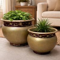 Coppia di Portavasi Decorativi in Ceramica