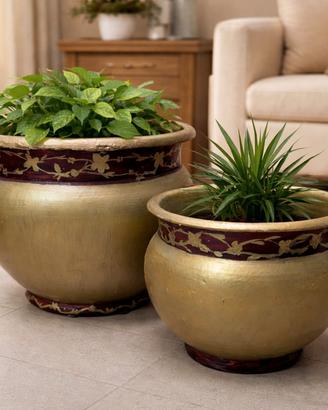 Coppia di Portavasi Decorativi in Ceramica