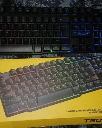 tastiera mecanica da gaming+mouse gaming