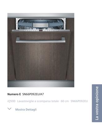Lavastoviglie Siemens iq 500 a scomparsa totale