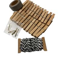 Portafoto fai da te diy 24 mollettine in legno