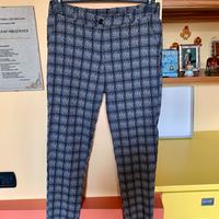 Pantaloni a scacchi bianchi e neri (XL)