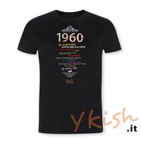 T-shirt XS S M L XL nuova 100% cot biologico 1960