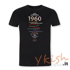 T-shirt XS S M L XL nuova 100% cot biologico 1960