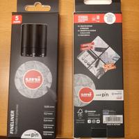 Due confezioni pennarelli di precisione Uni Ball