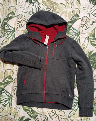 Felpa Domyos con cappuccio Grigio/Rosso - Taglia M