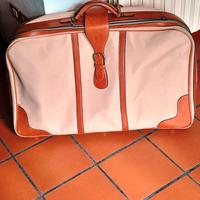 Valigia vintage in tela + trolley Delsey plastica