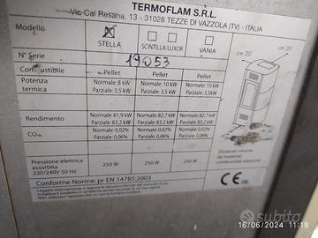 stufa a pellet  thermoflam mod stella 8 kw