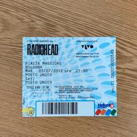 Biglietto Radiohead Bologna 2012 Collezione
