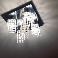 Lampadario e 2 abat jour con cristalli