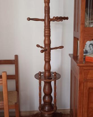 Appendiabiti e portaombrelli da terra in legno 