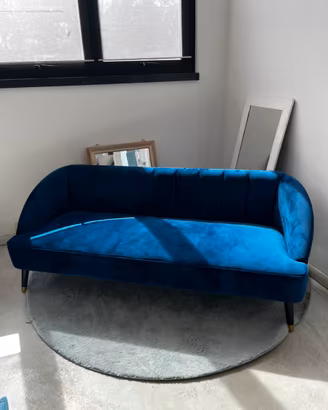Divano 3 posti ALSVAG Velluto Blu marino