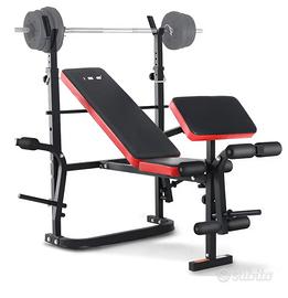 Panca multifunzionale + set pesi bilanceri 65kg