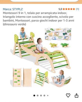 Set arrampicata bambini 9-in-1 a tema dinosauri