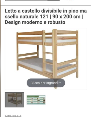 LETTO A CASTELLO LEGNO MASSELLO  STEINER SHOPPING