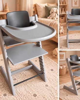 Stokke Tripp Trapp grigia con o senza accessori 