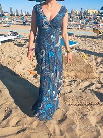 abito blu lungo Oysho
