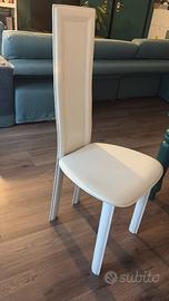 Sedie in cuoio bianche