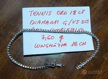 bracciale tennis oro b. 18 ct brillanti 2 ct G/VS