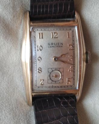 Orologio Gruen tonneau 1942 Art Deco oro 10K