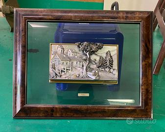 Quadro  da collezione n metallo argentato raffigra