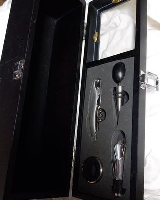 Scatola PORTABOTTIGLIA con accessori Sommelier