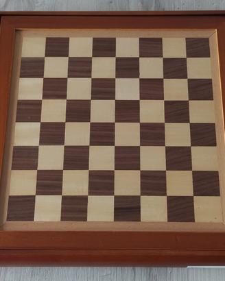 Scatola multigioco legno (scacchi, dama, domino)