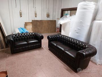 Divani Chesterfield coppia 3 posti + 2 posti