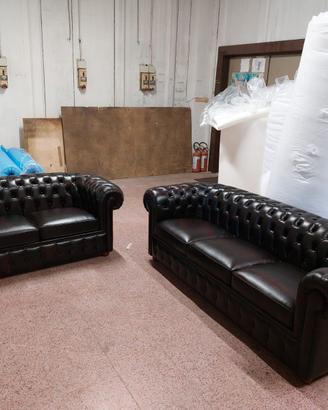 Divani Chesterfield coppia 3 posti + 2 posti