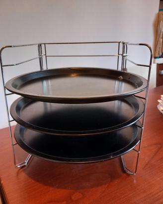 Set di teglie per pizza con struttura