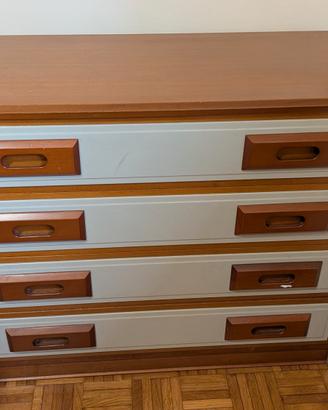 Credenza/Cassettiera vintage anni '80 in noce