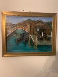 Quadro olio su tela - scorcio di Venezia