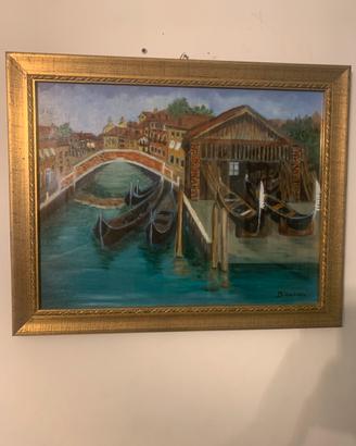Quadro olio su tela - scorcio di Venezia
